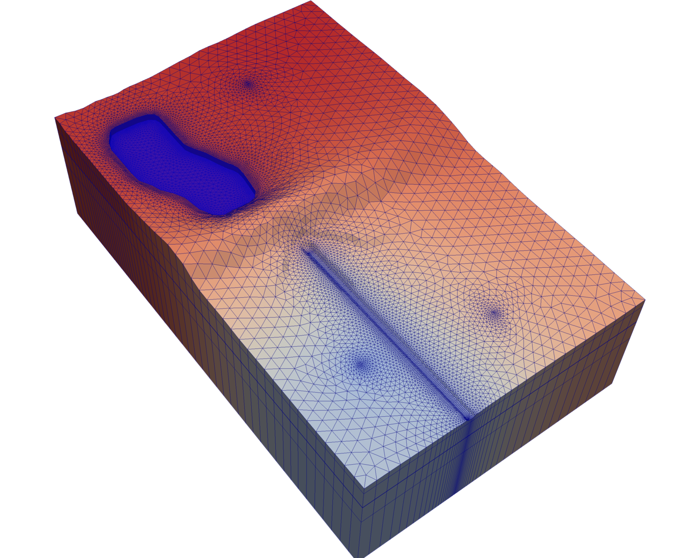 MODFLOW 6 Triangular Grid Example